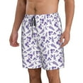 thumbnail image 2 of Naloa Lavender Flowers Men's Beach Shorts, Surfing shorts, Swim trunks, Quick Dry Swim Trunks for Surfing Beach Fun - XX-Large, 2 of 9