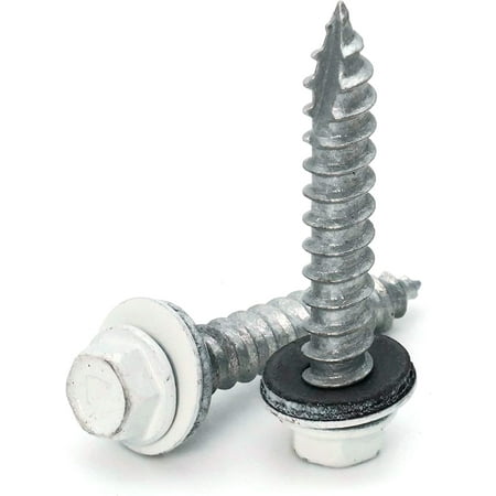 

Hex Washer Head Mechanical Galvanized Roofing Screws White Finish - #14 x 2 Qty 1000