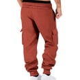 thumbnail image 5 of Mens Wide Leg Baggy Sweatpants Drawstring Waist Winter Cargo Joggers Loose Fit Athletic Jogging Pants With Flap Pockets, 5 of 8