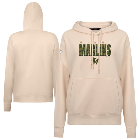 Women's Levelwear Khaki Miami Marlins Adorn Protect W Pullover Hoodie