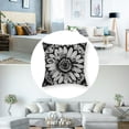 thumbnail image 5 of nygtbtfer Decorative Throw Pillow Cover Flower Mandala Style Pillow Case Square Cushion Cover for Sofa Couch Home Car Bedroom Living Room Decor Black White, 5 of 7