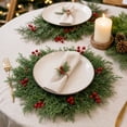 thumbnail image 4 of Tyidzon Christmas Pine Placemat, Artificial Round Greenery Placemat Reusable for Christmas Party Decorations, 4 of 7