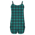 thumbnail image 5 of Feancey Satin Pajamas Sets for Women Plaid Print Cami Shorts Pjs Set Soft Cozy Silk Sleepwear Two Piece Cute Casual 2 Piece Loungewear Clearance Sale Sky Blue L, 5 of 5