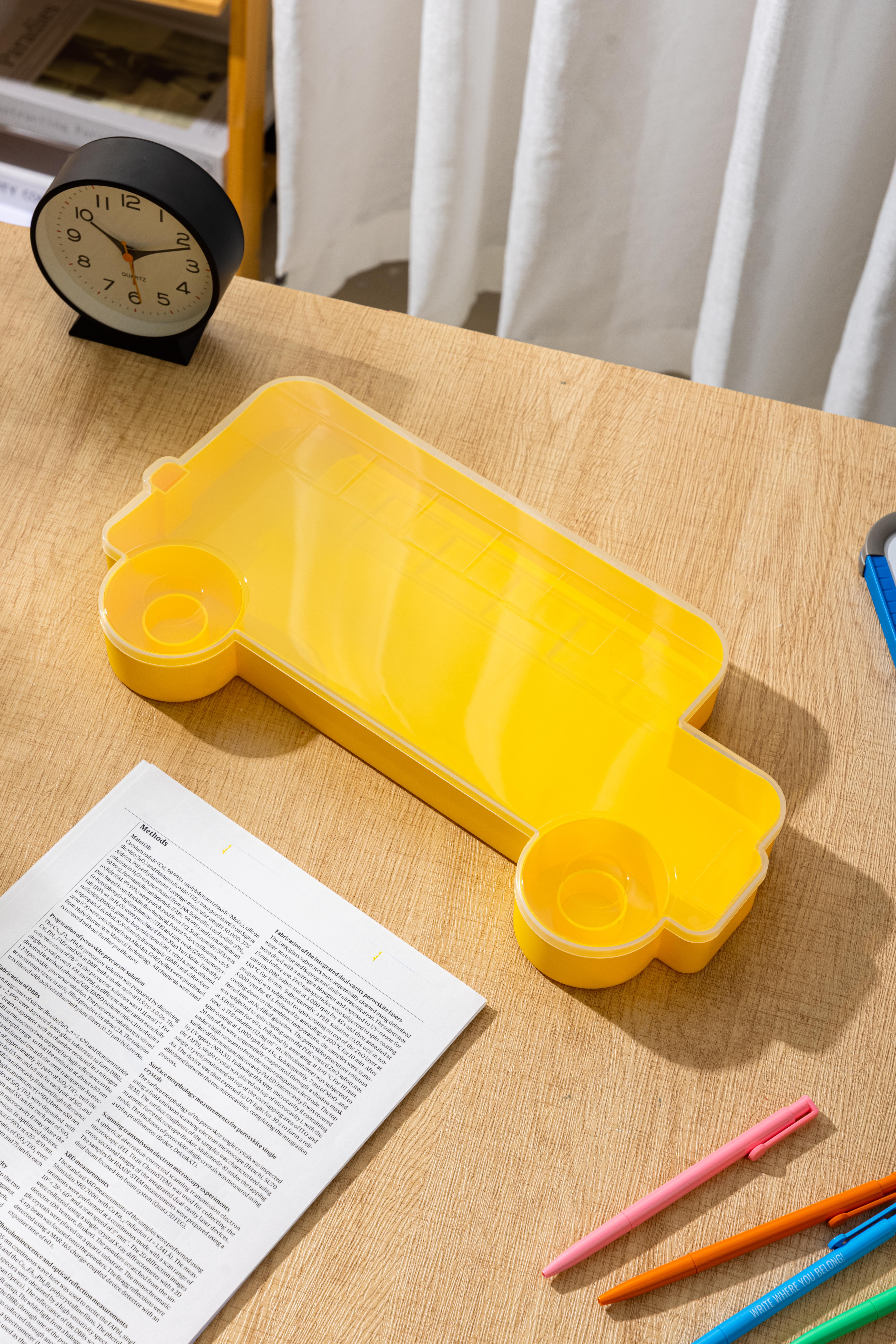 Pen+Gear Bus-Shaped Storage Container, Yellow, 15.5" x 8"