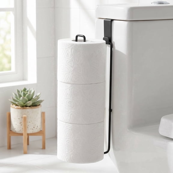 Toilet Paper Holder Brushed Nickel for 3 Roll Tissue, 1 Pack Bathroom Toilet Paper Storage Over The Tank, Stainless Steel Rustproof Bathroom Toilet Paper Roll Holder Wall Mount