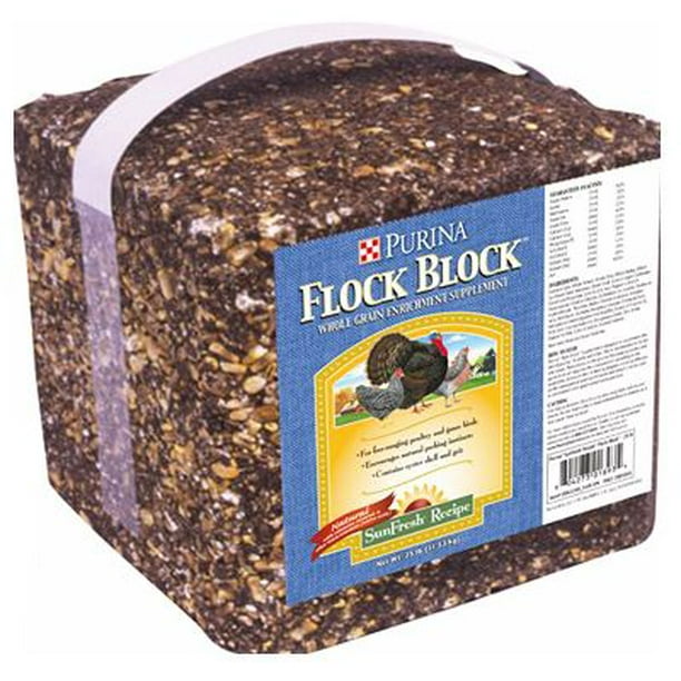 Flock Block Poultry Supplement, Whole Grain, 25 LBS., Purina, 3003351