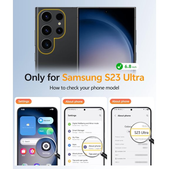UYWGF-for Samsung Galaxy S23 Ultra Case: [Fit for Magsafe] Magnetic Translucent Matte Anti-Fingerprint Cell Phone Cover Military Grade Shockproof Protective Case