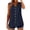 358#Navy, variant on Women's Summer Cotton Linen Sleeveless Button Down Pleated Tank Tops Dressy Casual Work Blouses Sky Blue M