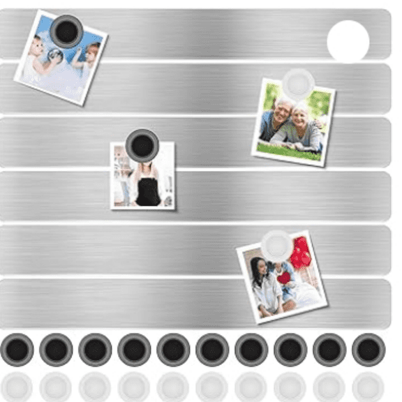 Magnet Bulletin Board 6 Pcs Metal Magnet Boards Frameless Magnetic Stainless Iron Board St Display Board with 20 pcs Magnet Memo St for Office Home School