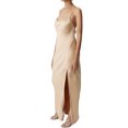 thumbnail image 3 of SUNSIOM Robe Longue en Satin pour Femmes Couleur Unie Été Dos Nu Fendue Robe de Soirée pour Cocktail Plage Mode Urbaine, 3 of 6