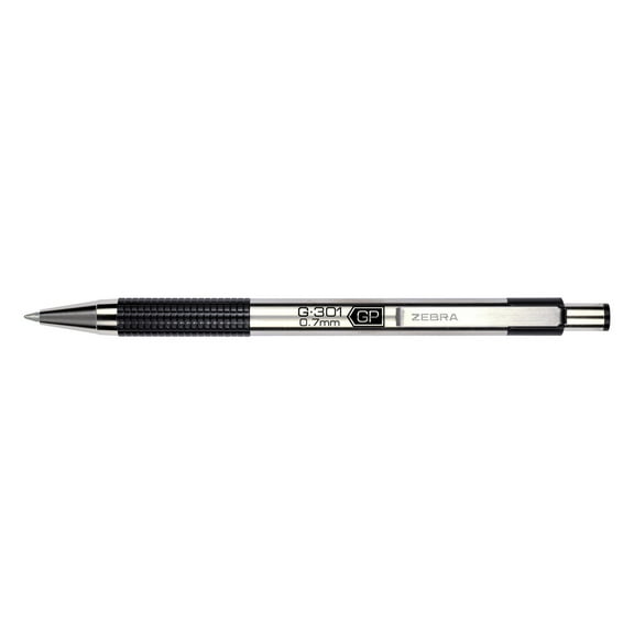 Zebra G-301 Retractable Gel Pen, .7mm, Black