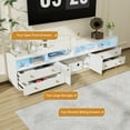 thumbnail image 3 of Planntonneo 86.6 Long LED TV Stand for 70 75 80 85 90 100-inch TVs, Modern Media Console Entertainment Center with Drawers for Living Room, White, 3 of 12