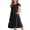 Black, variant on Arshiner Girls Dress Summer Flutter Sleeve Flared Tiered Swing Pleated Midi Cotton Casual Sundress with Pockets