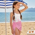 thumbnail image 4 of Xoenoiee Ice Cream Heart Pattern Girls Swimsuit One Piece Bathing Suit with Cover Up Skirt, Adjustable Straps Padded Swimwear Beachwear for Summer, Size 13-14 Years, 4 of 7