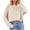 Beige, variant on Women's 2025 Crewneck Cropped Sweater Fall Batwing Sleeve Oversized Side Slit Ribbed Knit Pullover Jumper Tops