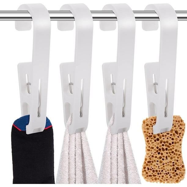 4 Pieces Hanging Clips Hooks, Laundry Hooks with Clips Boot