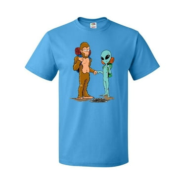 Inktastic Camping Bros Bigfoot and Alien T-Shirt