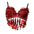 thumbnail image 3 of Milageto Sequin Crop Top Clubwear Belly Dance Suit for Performance Nightclub Festival 36 Yards, 3 of 8