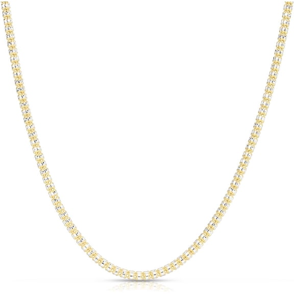 Floreo 10k Yellow Gold and White Gold 3.3mm Two-Tone Ice Necklace
