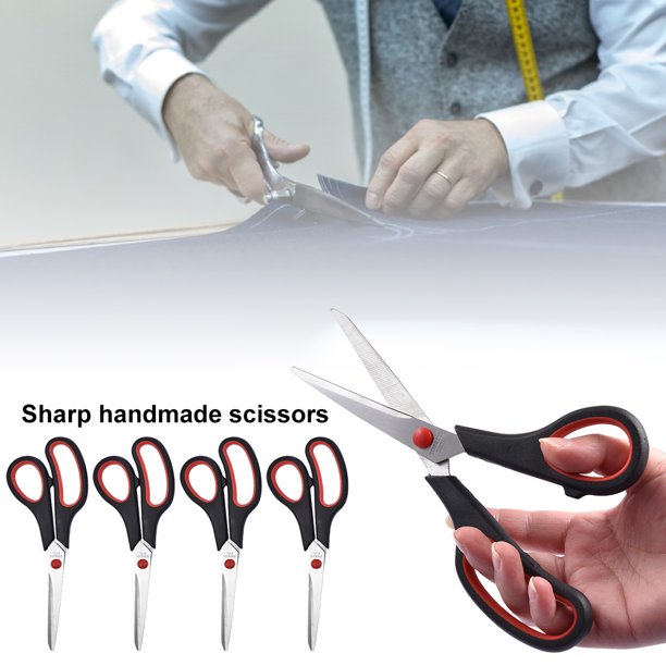 JuLam Premium Scissors 8 Inch Soft Comfort Grip Handles Sharp Titanium Blades, Multipurpose Home