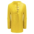 thumbnail image 4 of frariair ​Bohemian Linen Blend Top Featuring Relaxed Silhouette Perfect For Farmers Market Strolls And Antique Hunting​ Yellow, 4 of 6