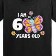 thumbnail image 4 of Inktastic I Am 6 Years Old Cute Smiling Butterfly with Flowers Youth T-Shirt, 4 of 5
