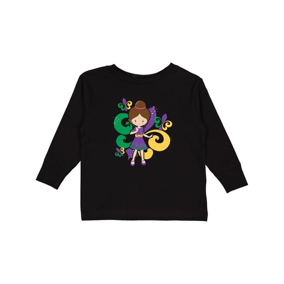 Inktastic Mardi Gras Girl Girls Long Sleeve Toddler T-Shirt