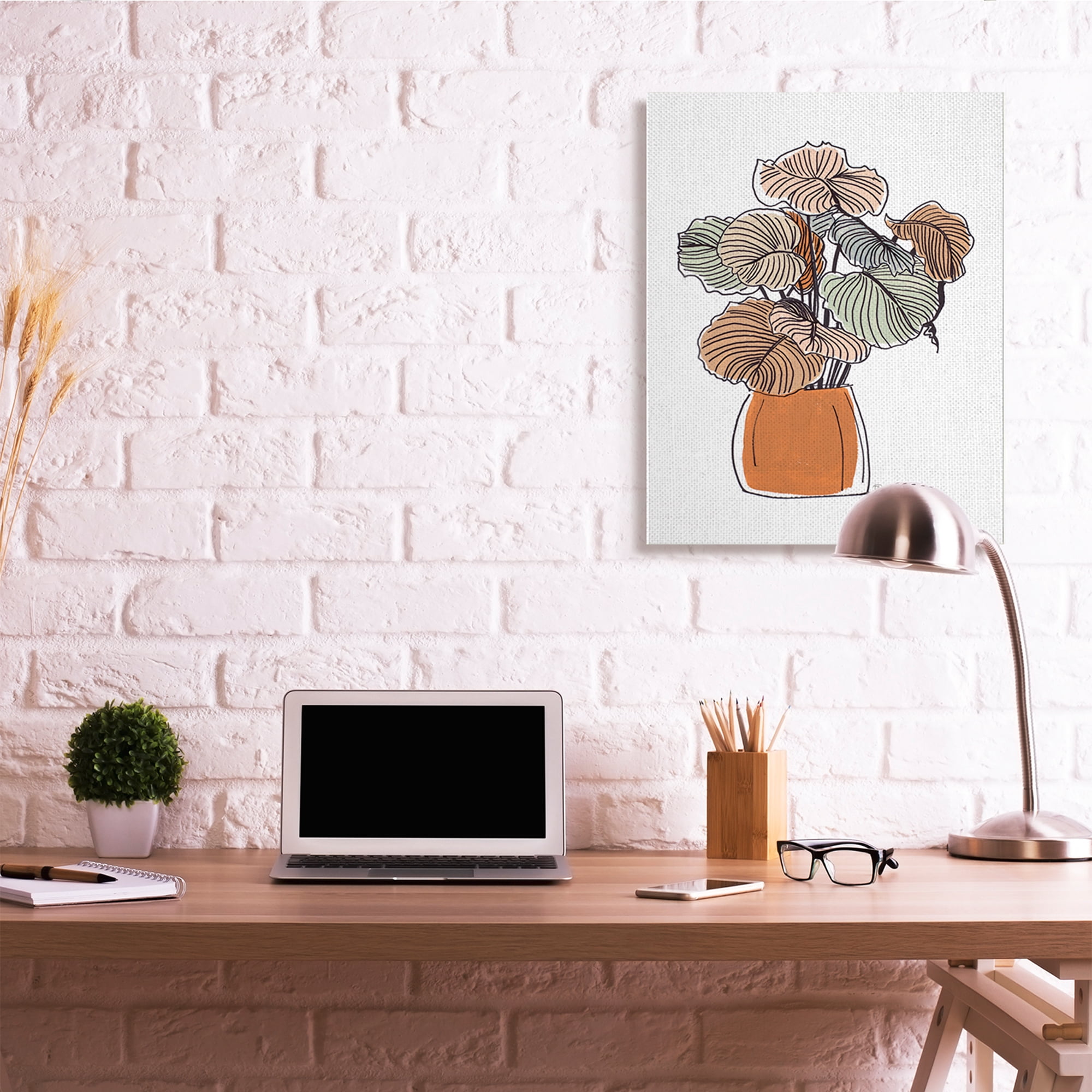 Stupell Industries Playful Tropical Palms Philodendron House Plant Canvas Wall Art, 30 x 40, Design by Patricia Pinto