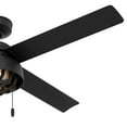 thumbnail image 6 of Restored Hunter Fan 52 inch Contemporary Matte Black Outdoor Ceiling Fan with LED Light Kit and Pull Chain (Refurbished), 6 of 7