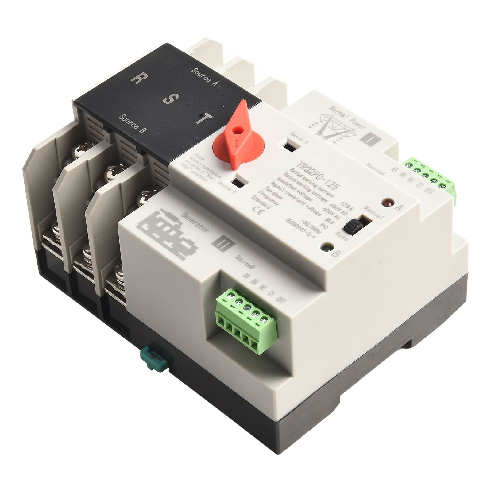 2P 125A Dual Power Automatic Transfer Switch Fit Generator Changeover Switch 3P 125A 400V