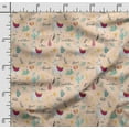 thumbnail image 2 of Soimoi Llama Alpaca Printed, Cotton Satin Spandex, Sewing Fabric by The Yard 54 Inch Wide, Decorative Fabric for Dresses and Home Accents, Pink & Peach, 2 of 5