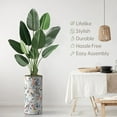 thumbnail image 3 of Artificial Tree in Contemporary Geometric Pattern Planter, Fake Bird of Paradise Silk Tree for Indoor and Outdoor Home Decoration - 67" Overall Tall (Plant Pot Plus Tree), 3 of 5