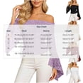 thumbnail image 3 of Women off Shoulder Lace Blouse, Convertible Square Neck Bell Long Sleeve Slim Top, Casual Elegant Shirt for Summer Autumn Dating Daily Outfits Black S(S), 3 of 7