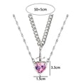 thumbnail image 6 of Couple Necklace Cubic Zirconia Heart Matching Necklace Romantic Through The Heart Couple Jewelry for Him Her Valentine's Day Gift, 6 of 8