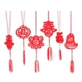 thumbnail image 4 of 6 colgantes de Año Nuevo chino de fieltro rojo, decoración colgante con borlas de personajes de primavera recortados en papel para festivales, fiestas en casa., 4 of 7