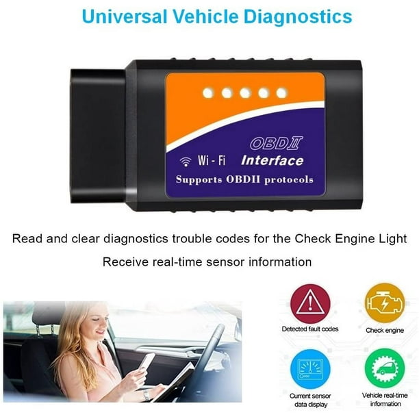 Friencity OBD2 Scanner Bluetooth for Car, Code Reader & Diagnostic Tools  for iOS, Android and Windows, Wireless OBD II Scan Tool for Reset & Clear