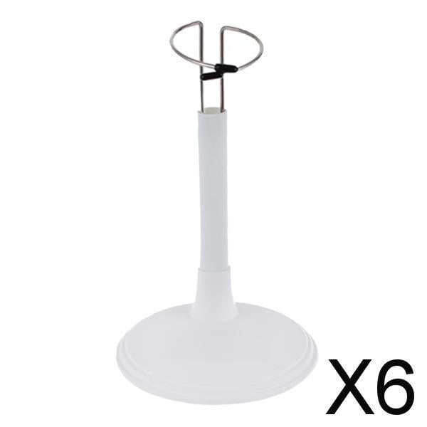 BELOVING 6xAdjustable Doll Stand Display Holder for Dolls Action Figure 25cm White