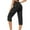 Black, variant on Women's Elastic Waist Pocketed Capris Outdoor Adventure Pants Lightweight Breathable Street Style Chic Casual Drawstring Dark Gray
