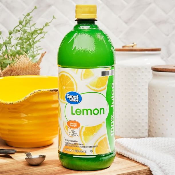 (2 Bottles) Great Value 100% Lemon Juice, 32 Fl Oz - Walmart.com
