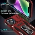 thumbnail image 6 of for iPhone 13 Case, iPhone 14 Case with Slide Camera Cover + Screen Protector (2 Packs), Rotated Ring Kickstand Military Grade Shockproof Protective Cover-Red, 6 of 15