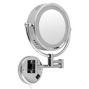 floureon wall mounted 8.5 inch double sided cosmetic make up shaving led lighted bathroom mirror 10x magnification