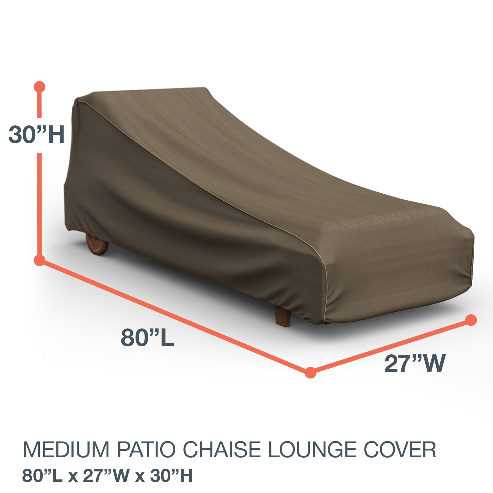 Budge Medium Black and Tan Patio Chaise Cover, StormBlock™ Hillside