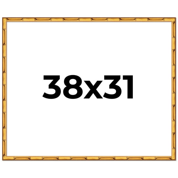 38x31 Frame Gold Bamboo Picture Frame - Complete Modern Photo Frame Includes UV Acrylic Shatter