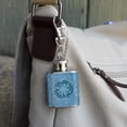 thumbnail image 3 of Winter Wreath Flowers Blue Stainless Steel 1oz Mini Flask Key Chain, 3 of 3