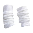 thumbnail image 1 of 1 Pair Thickened Warm Elastic Leg Warm Socks Japanese Style Sweet Girl Ribbed Knitted Boot Cuffs for Daily Wear, 1 of 9
