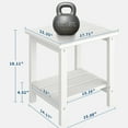 thumbnail image 2 of Riedhoff 2-Tiers Outdoor Side Table for Patio, 17.71" x 15.35"x 18.11", Weather Resistant, White, 2 of 8