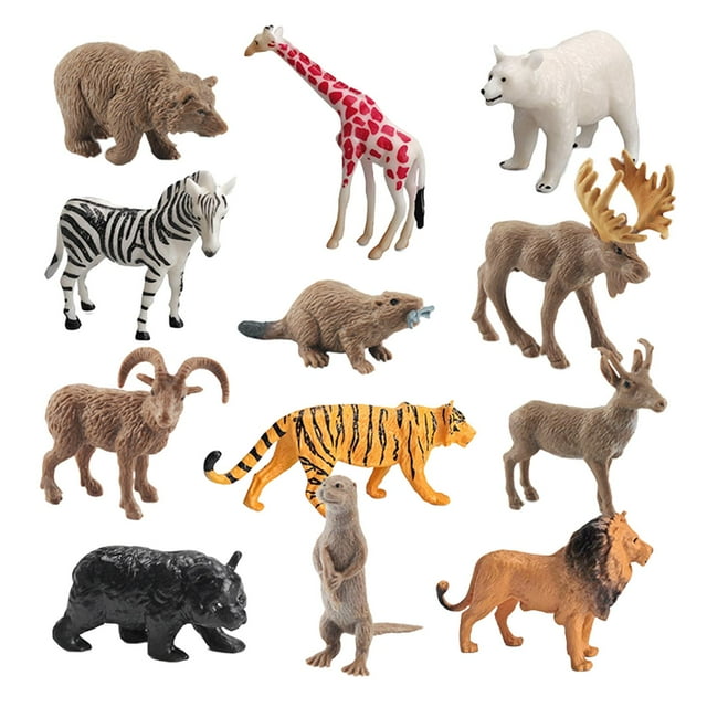 Juego de Figuras de Animales de vida silvestre Hugo Estilo A para decoración de escritorio