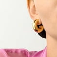 thumbnail image 2 of Trendy Chunky Hoop Earrings For Women - Dainty 14K Gold Plated Thinck Open Hoops Hypoallergenic Lightweight Earring Jewelry Gift[Z2939], 2 of 2