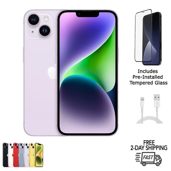 Pre-Owned No Plan-Unlocked Device Apple iPhone 14 Plus A2632 Cell Phone 512GB 6GB RAM Purple