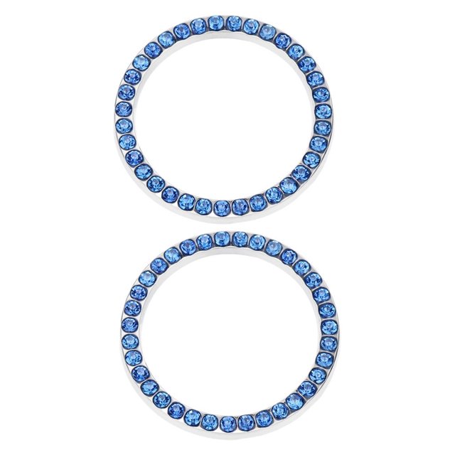 HLONK Blue Alloy and Rhinestone Push Start Button Cover for Car Use Compatible with Most Models